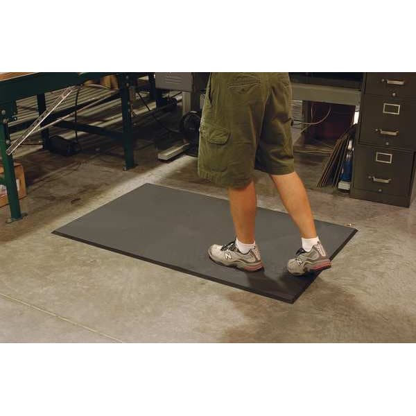 Notrax Antifatigue Mat, 8 ft. L x 3 ft. W, 5/8" Thickness, PVC/Nitrile Blend, Square Grid, Black - T17S0038BL