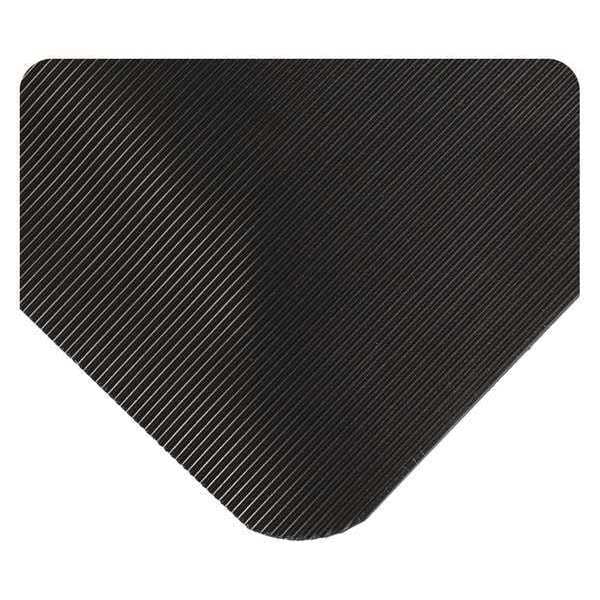 Wearwell Antifatigue Mat, 25 ft. L x 3 ft. W, 7/8" Thickness, Corrugated, Black/Yellow - 431.78X3X25BYL