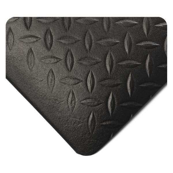 Wearwell Antifatigue Mat, 36 ft. L x 3 ft. W, 1/2" Thickness, Diamond Tuf Sponge, Black - 452.12X3X36BK
