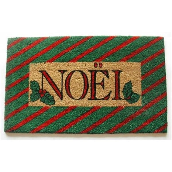 Geo Crafts Geo Crafts G222 NOEL 18 x 30 in. PVC Coir Backed Natural Fiber Doormat - G222 NOEL