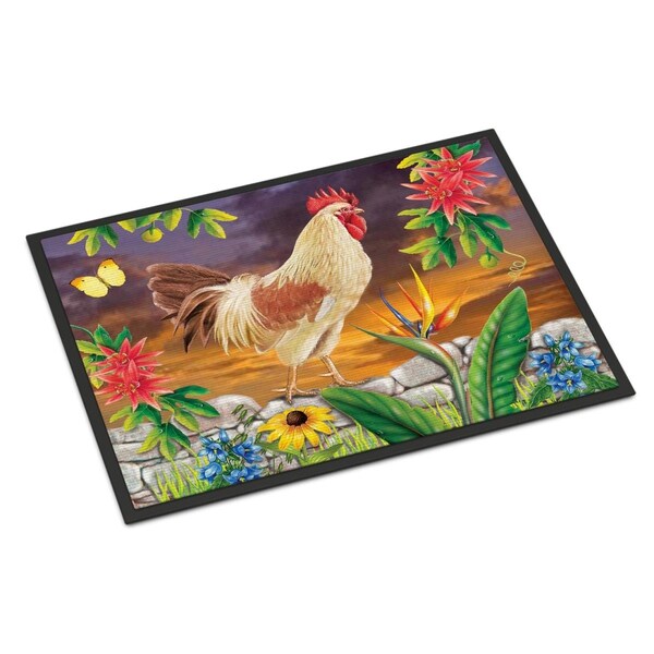 Jensendistributionservices 18 x 27 in. White Rooster Indoor or Outdoor Mat - MI2553240