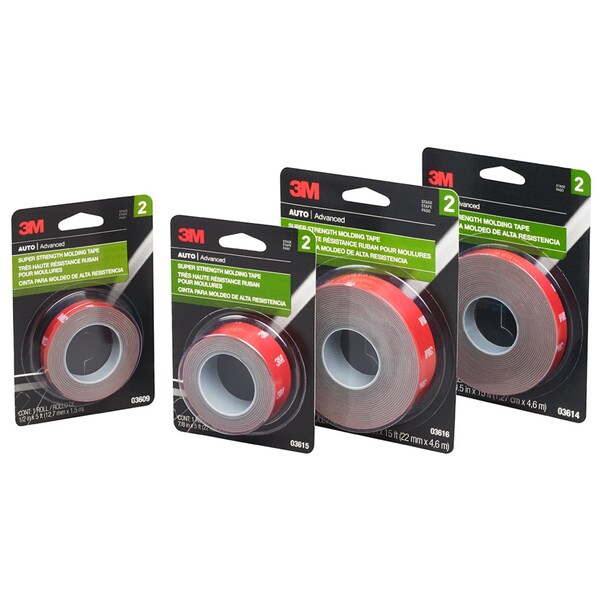 3M Super Strength Molding Tape, 7/8 in x 5 ft, 6PK - 03615SRP