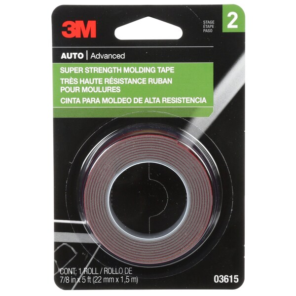 3M Super Strength Molding Tape, 7/8 in x 5 ft, 6PK - 03615SRP