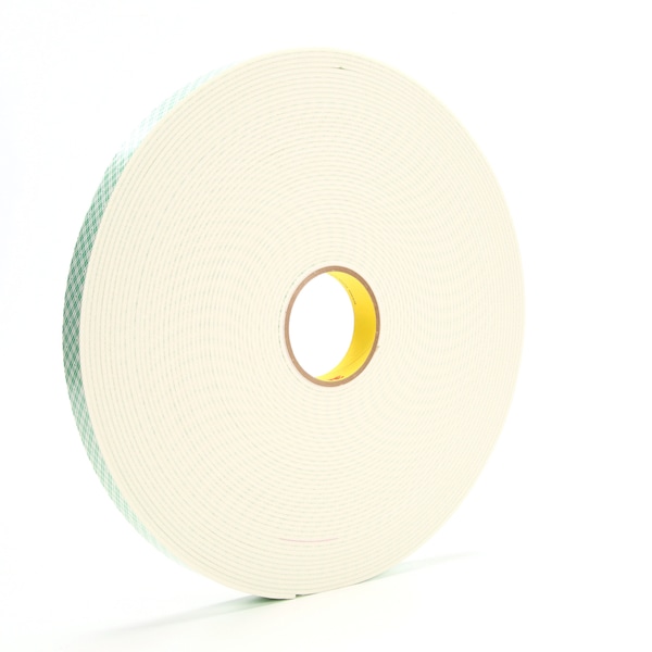 3M Foam Tape, White, 1"x 36 yd., Double Coated - 70006076106