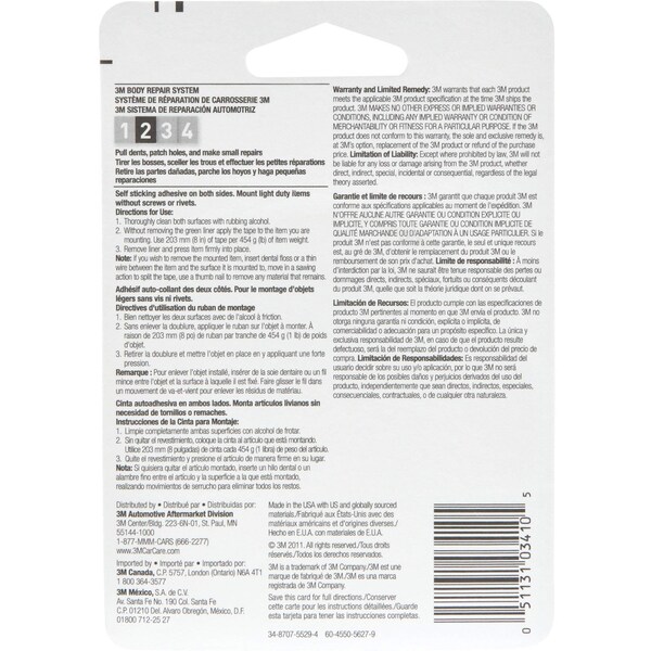 3M Mounting Tape, 03410, 1/2 in x 75 in, 24PK - 3410
