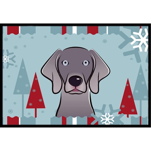 Jensendistributionservices Winter Holiday Weimaraner Indoor & Outdoor Mat, 18 x 27 in. - MI2556718