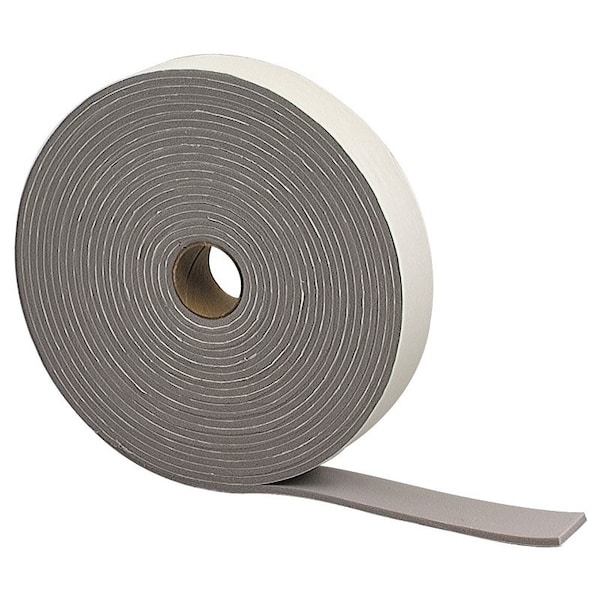 M-D 0 Foam Tape, 114 in W, 30 ft L, 316 in Thick, PVC, Gray - 2352