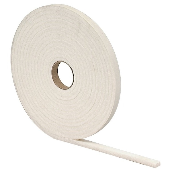 M-D 0 Foam Tape, 38 in W, 17 ft L, 316 in Thick, PVC, White - 2733