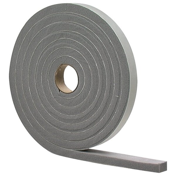 M-D 0 Foam Tape, 12 in W, 10 ft L, 38 in Thick, PVC, Gray - 2295