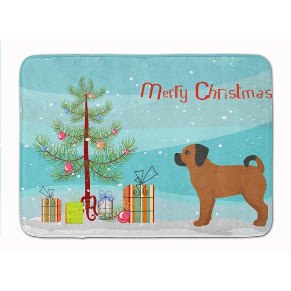 Carolines Treasures Puggle Christmas Tree Machine Washable Memory Foam Mat - CK3863RUG