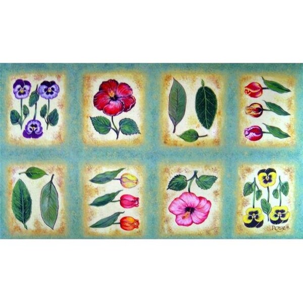 Custom Printed Rugs Custom Printed Rugs Dm-03 Botanica Flower Tiles Door Mat - DM  03