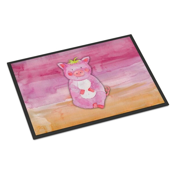 Carolines Treasures 24 x 36 in. Pig Watercolor Indoor or Outdoor Mat - BB7416JMAT