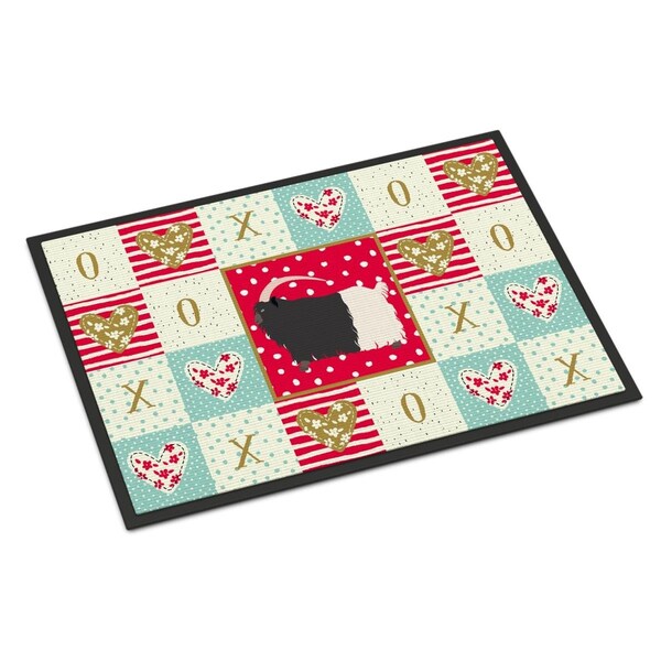 Carolines Treasures 24 x 36 in. Welsh Black-Necked Goat Love Door Mat - CK5314JMAT