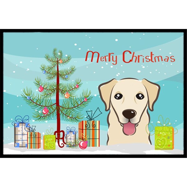 Carolines Treasures Christmas Tree and Golden Retriever Indoor or Outdoor Mat- 24 x 36 - BB1624JMAT