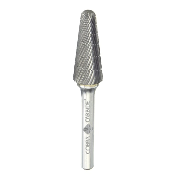 Cobra Carbide Carbide Burr, Single Cut Shape L Included Angle 14 Degree, SL-42L2, 1/8 - 11222