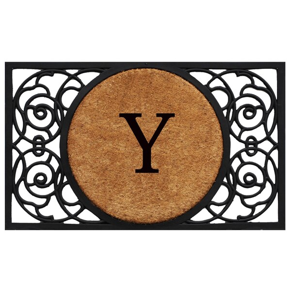 Calloway Mills Monogram Door Mat, Natural, Black, 18 in W x 30 in L - 180031830Y