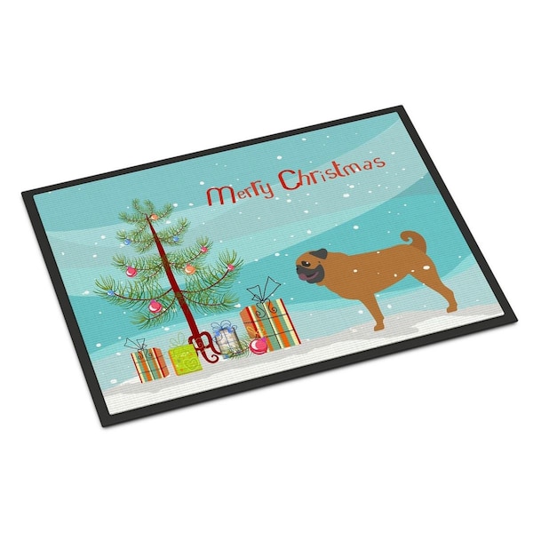 Carolines Treasures Pug Merry Christmas Tree Indoor or Outdoor Mat, 24 x 36 - BB2965JMAT