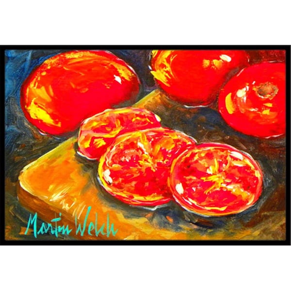 Carolines Treasures 24 x 36 in. Vegetables - Tomatoes Slice It Up Indoor Or Outdoor Doormat - MW1099JMAT