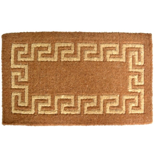 Jensendistributionservices 1.5 in. H x 39 in. W x 24 in. D Greek Key Coir Doormat - MI1806375