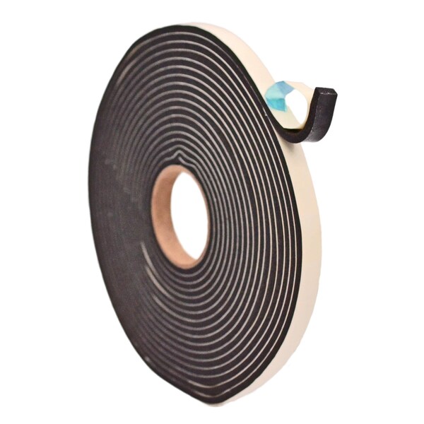 Wod Tape PVC Foam Tape Seal Window and Door Sound Proof Insulation: 3/4in x 150 ft 1/16 Thick, 32PK - WOD SSMDFT-1/16-00750-32-150-BLA