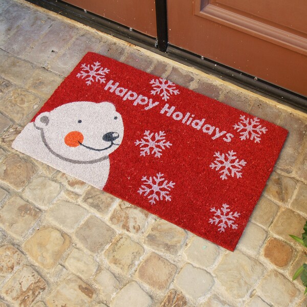 Rubber-Cal Happy Holidays Doormats Christmas Mats, 18 x 30-Inch - 10-106-055