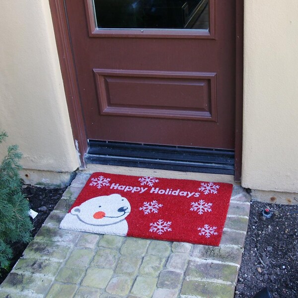 Rubber-Cal Happy Holidays Doormats Christmas Mats, 18 x 30-Inch - 10-106-055