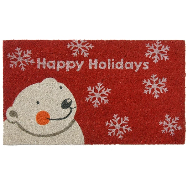 Rubber-Cal Happy Holidays Doormats Christmas Mats, 18 x 30-Inch - 10-106-055