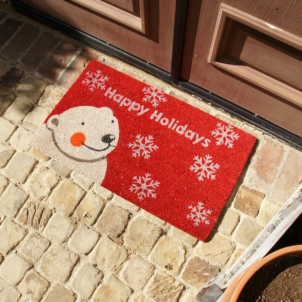 Rubber-Cal Happy Holidays Doormats Christmas Mats, 18 x 30-Inch - 10-106-055
