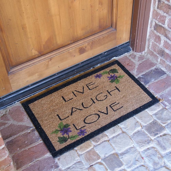 Rubber-Cal "Live, Laugh, Love" Novelty Contemporary Doormat, 18 x 30-Inch - 10-106-030