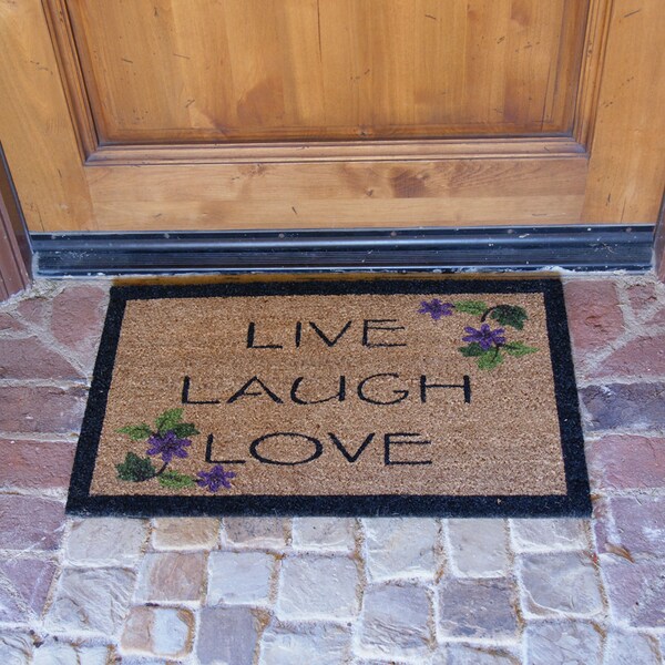 Rubber-Cal "Live, Laugh, Love" Novelty Contemporary Doormat, 18 x 30-Inch - 10-106-030
