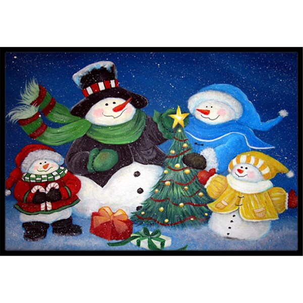 Jensendistributionservices The Family Gathering Snowman Indoor & Outdoor Mat, 18 x 27 in. - MI2556366