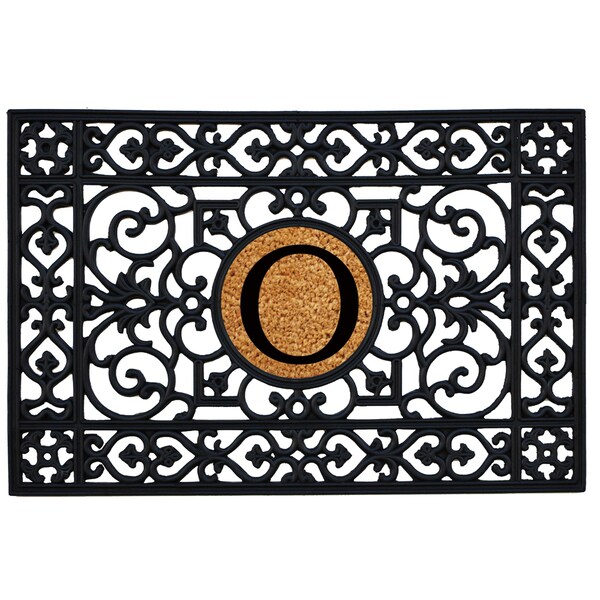Calloway Mills Monogram Insert Door Mat, Black, Natural, 24 in W x 36 in L - 160012436O