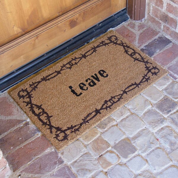 Rubber-Cal Leave Unwelcome Mats, 18 x 30-Inch - 10-106-059