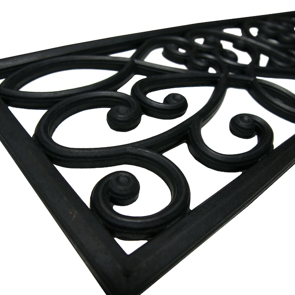 Rubber-Cal 6-Piece New Amsterdam Non-Slip Treads Rubber Step Mats, 9.75 by 29.75-Inch, Black - 10-104-005-6PK