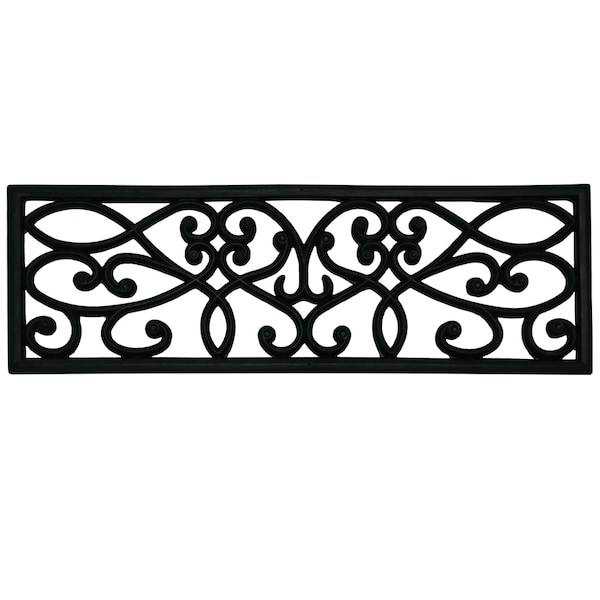Rubber-Cal 6-Piece New Amsterdam Non-Slip Treads Rubber Step Mats, 9.75 by 29.75-Inch, Black - 10-104-005-6PK