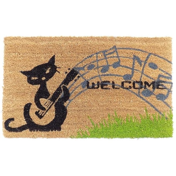 Imports Decor Inc Imports Decor 536PVC Musical  Cat Door Mat - 536PVC