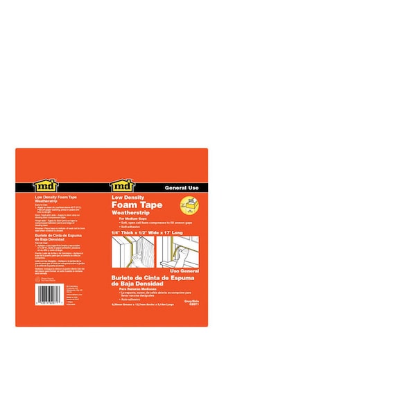 M-D M-D Building Products Gray Foam Weather Stripping Tape For Doors and Windows 204 in. L X 0.38 in. - 02097