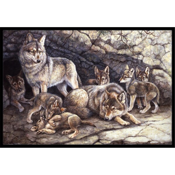 Carolines Treasures Wolf Wolves by the Den Indoor or Outdoor Mat, 24 x 36 - CA78421