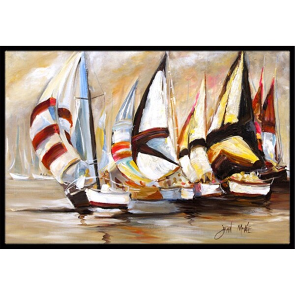 Carolines Treasures Boat Binge Sailboats Indoor and Outdoor Mat- 24 x 36 in. - JMK1136JMAT