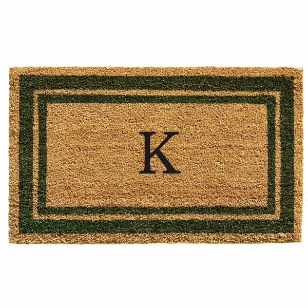 Calloway Mills Monogram Door Mat, Natural, Sage Green, 24 in W x 36 in L - 153042436K