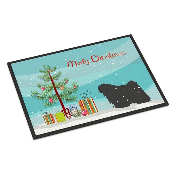 Carolines Treasures Puli Merry Christmas Tree Indoor or Outdoor Mat 18x27 - BB2981MAT