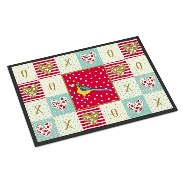 Carolines Treasures 18 x 27 in. Rosella Love Indoor or Outdoor Mat - CK5526MAT