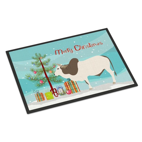 Carolines Treasures Malvi Cow Christmas Indoor or Outdoor Mat, 24 x 36 in. - BB9197JMAT