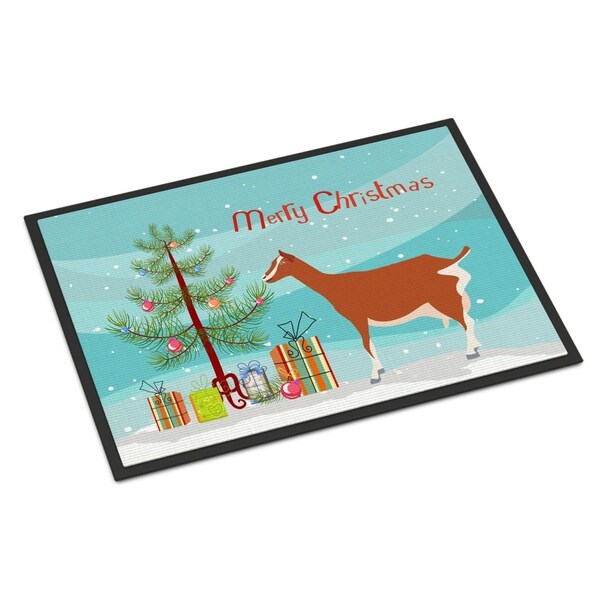 Carolines Treasures Toggenburger Goat Christmas Indoor or Outdoor Mat - 18 x 27 in. - BB9248MAT
