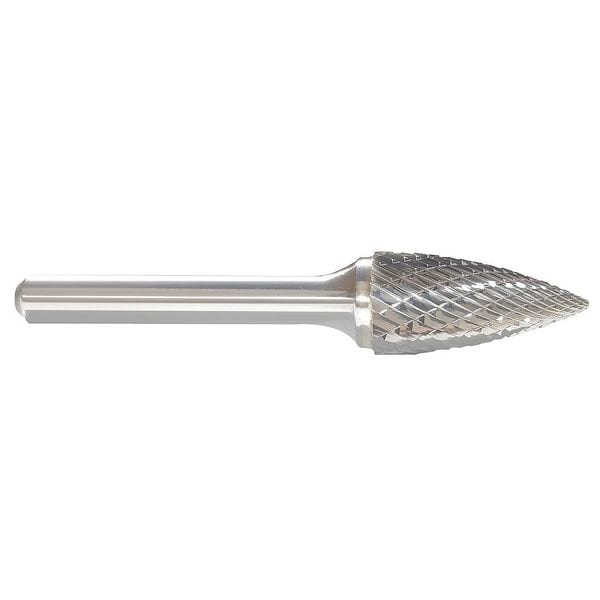 Zoro Select Carbide Bur, Flame, 3/4 In, 1/4 Shank - 310-002156