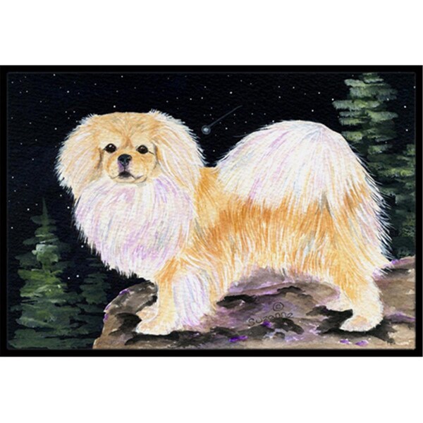 Carolines Treasures Starry Night Tibetan Spaniel Doormat - 24 x 36 in. - SS8504JMAT