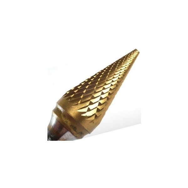 Champion Cutting Tool Cone Shaped Carbide Bur for Narrow Contours / Surface Machining Unctd, 1/4in Cut Dia, 1in LOC - CHA USM3