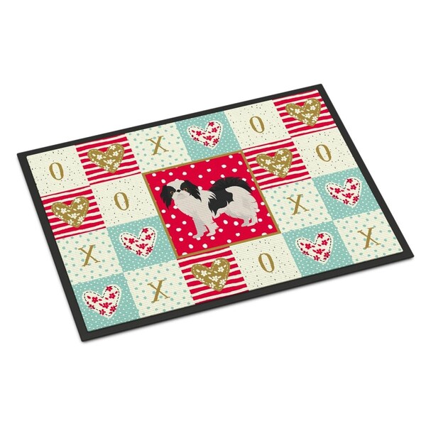 Carolines Treasures 18 x 27 in. Japanese Chin No.2 Love Indoor or Outdoor Mat - CK5849MAT