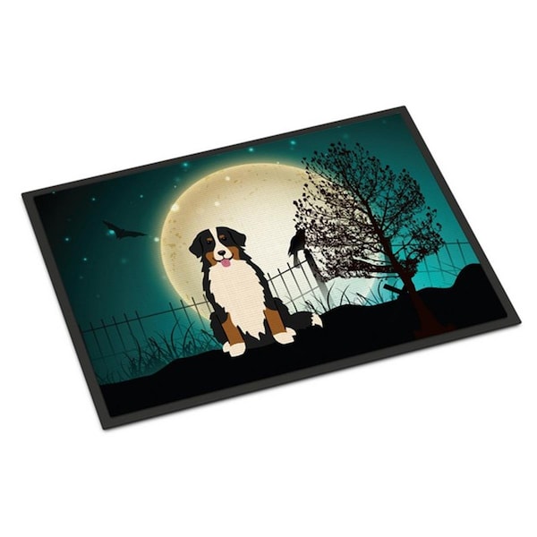 Jensendistributionservices Halloween Scary Bernese Mountain Dog Indoor or Outdoor Mat, 18 x 0.25 x 27 in. - MI2549591