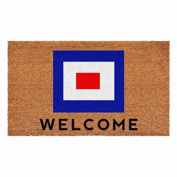 Calloway Mills Personalized Door Mat, Blue, Red, White, Black, Natural, 24 in W x 36 in L - 108122436W